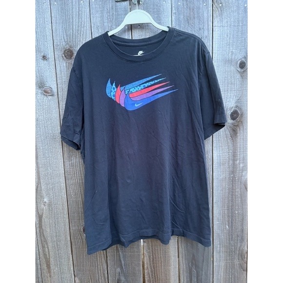 Nike Other - Nike Mens Graphic T-Shirt Black Multi Color Swoosh Logo Crewneck XXL